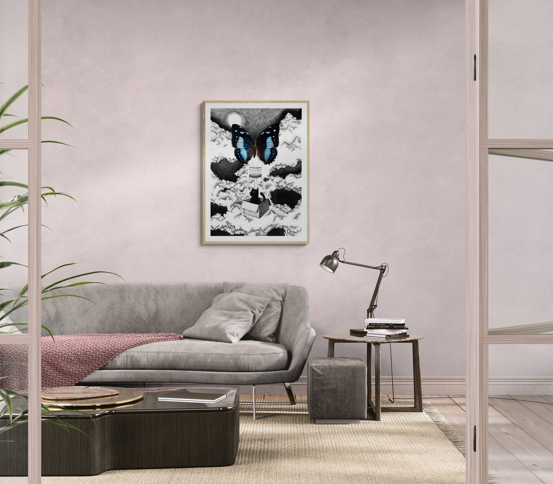 Flow Black Cat Protagonist | Paper Print